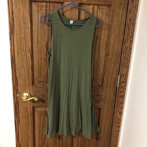 Old Navy Green Sleeveless Jersey Swing Dress